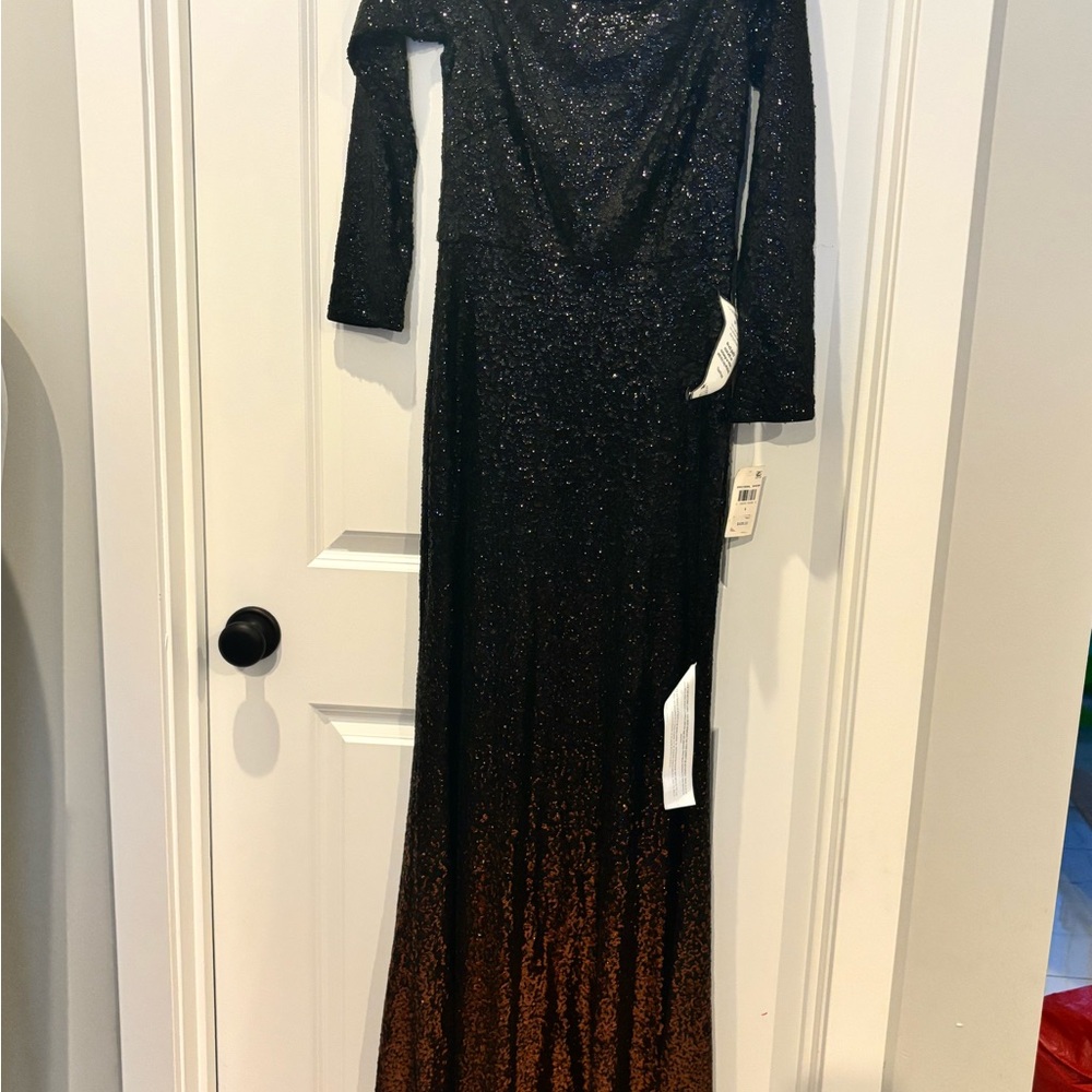 NWT Tadashi Shoji Melati Sequin Maxi Dress S